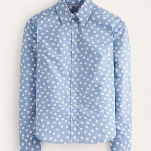 Boden Sienna Polka Dot Shirt Button-Up Shirt - Light Blue